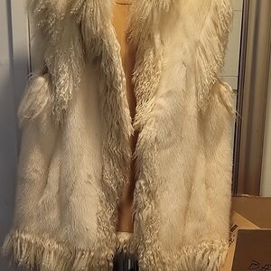 Alpaca fur vest leather lining size 10